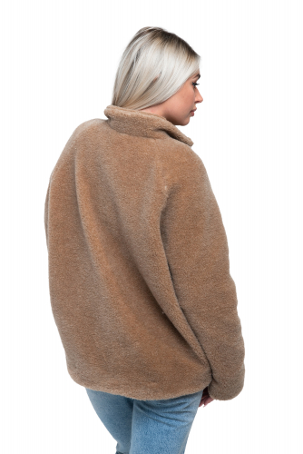 Пальто стильное из верблюжьей шерсти SHORT BARREL, цвет Camel, цвет КОРИЧНЕВЫЙ