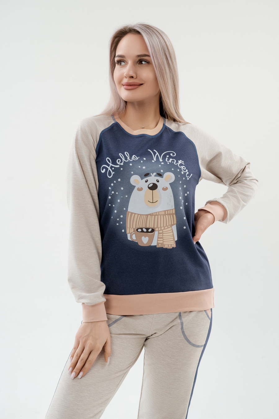 Костюм женский из футера Гамми индиго