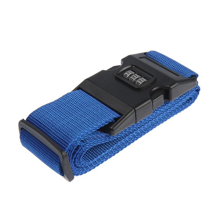 Ремень для чемодана или сумки с кодовым замком ТУНДРА, синий