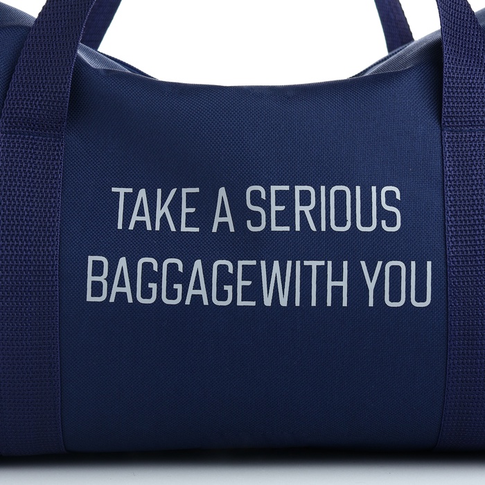 Сумка дорожная на молнии TEXTURA, с подкладкой, длинный ремень, маленький размер, синяя