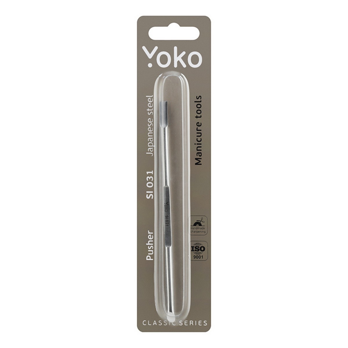 YOKO Шабер маникюрный двусторонний / Classic SI 031, мини-нож для чистки/апельсиновая палочка, 13 см