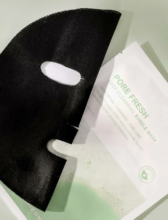180рMIZON PORE FRESH DEEP CLEANSING BUBBLE MASK Глубокоочищающая пузырьковая тканевая маска для лица 25г