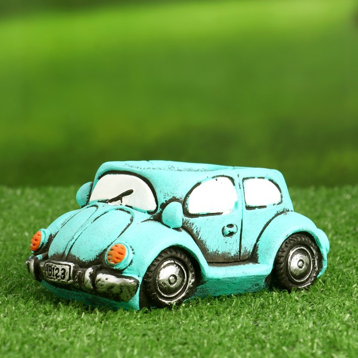 Горшок для цветов «Машинка» керамический, 300 мл, 14.5×9×6 см, зелёный