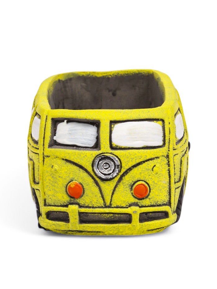 Горшок для цветов «Автобус», 300 мл, 13×7.5×6.4 см, керамика, жёлтый