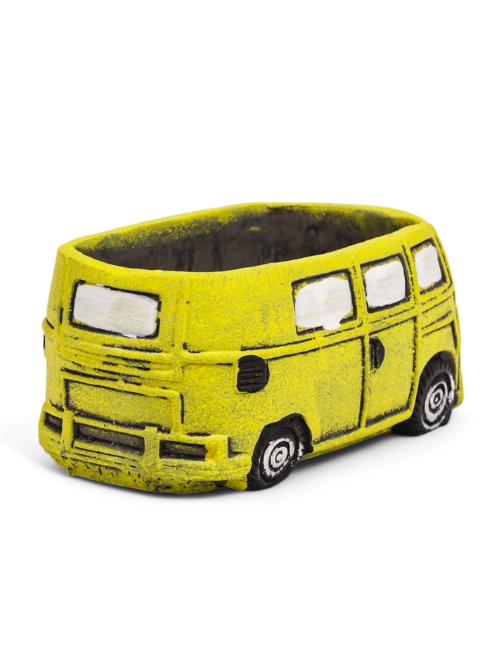Горшок для цветов «Автобус», 300 мл, 13×7.5×6.4 см, керамика, жёлтый