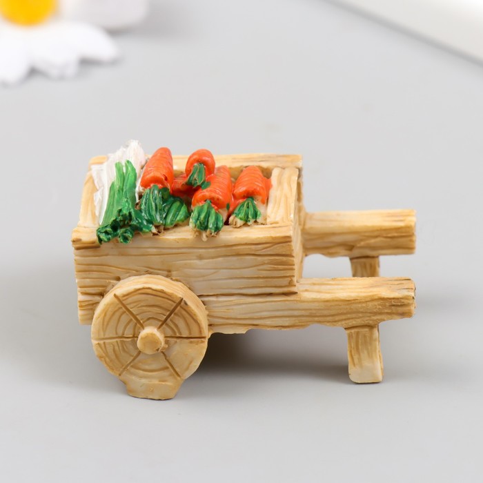 Фигурка для флорариума полистоун «Тележка с овощами», 6×4×4.4 см, МИКС