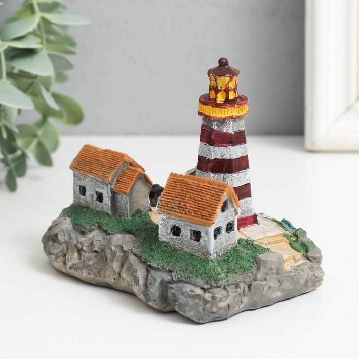 Фигурка для флорариума полистоун «Деревушка у маяка», 10×7×8.5 см, МИКС