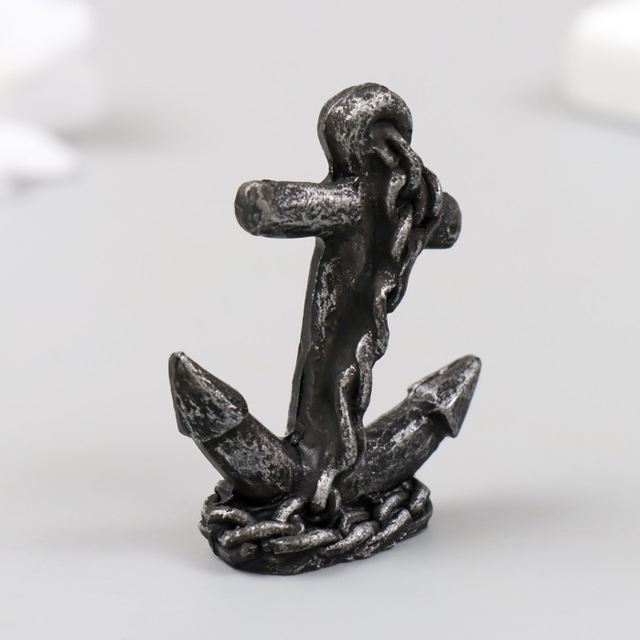 Фигурка для флорариума полистоун «Якорь с цепью», 4×1.5×5 см