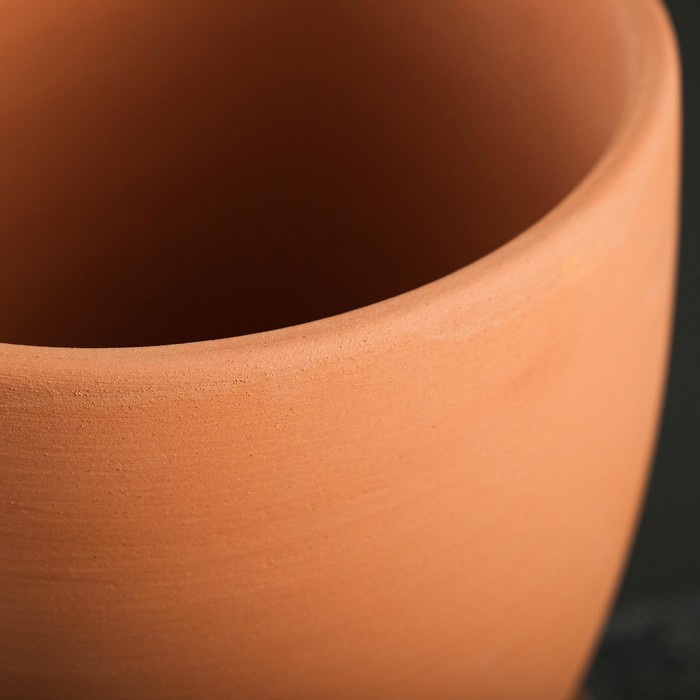 Горшок для цветов, «Терра», 800 мл, d=11.5 см, h=10.5 см, керамический, с поддоном, коричневый