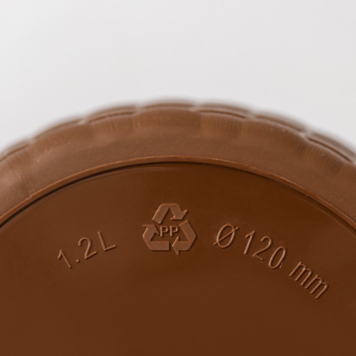 Горшок для цветов с поддоном «Ротанг», 1.2 л, d=13 см, h=12 см, пластиковый, коричневый