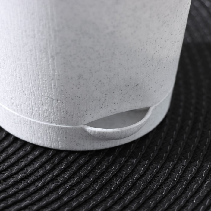 Горшок для цветов с прикорневым поливом «Альянс», 0.4 л, d=10 см, h=8.5 см, пластиковый, мрамор