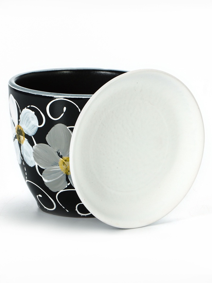 Горшок для цветов «Фиалка», 1 л, d=15 см, h=13 см, керамический, с поддоном