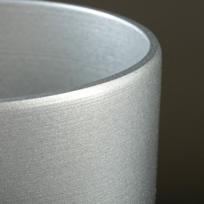 Горшок для цветов «Металлик №2», керамический, с поддоном, 850 мл, d=12 см, серый