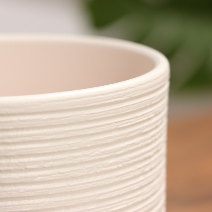 Горшок для цветов «Лоза», 1.6 л, d=15.5 см, h=12.5 см, керамика, бежевый