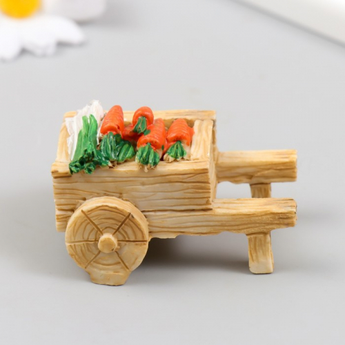 Фигурка для флорариума полистоун «Тележка с овощами», 6×4×4.4 см, МИКС