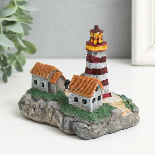 Фигурка для флорариума полистоун «Деревушка у маяка», 10×7×8.5 см, МИКС