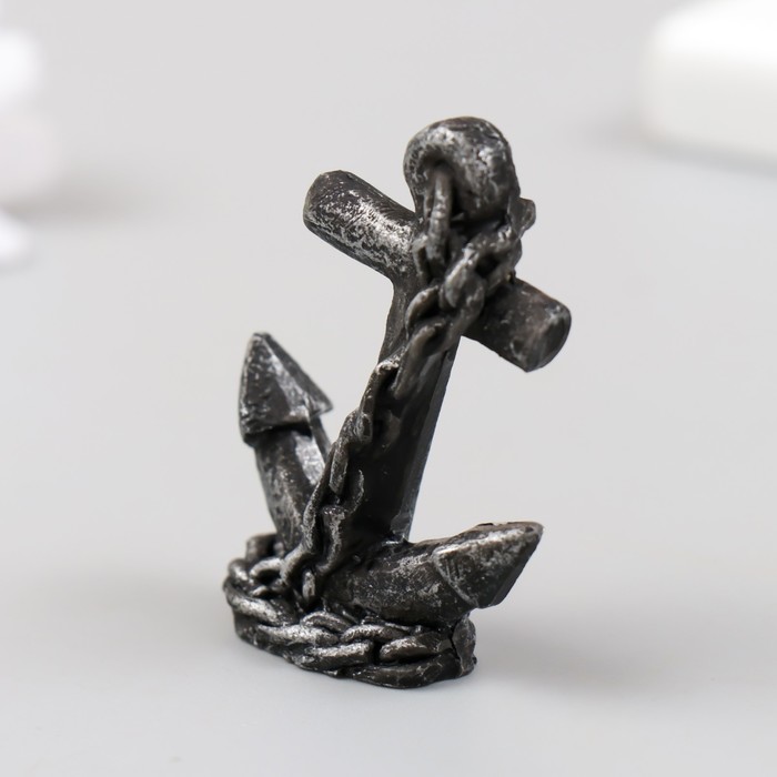 Фигурка для флорариума полистоун «Якорь с цепью», 4×1.5×5 см