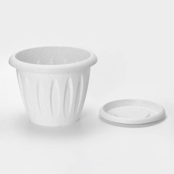 Горшок для цветов с поддоном «Фелиция», 10.4 л, d=31.9 см, h=24.5 см, пластиковый, цвет мраморный