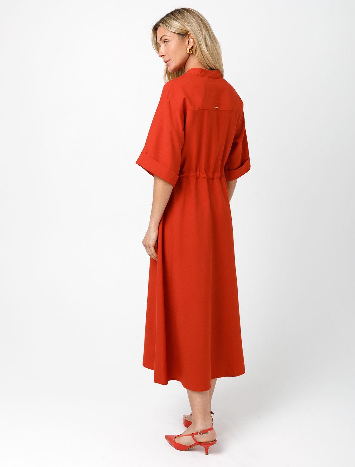 Платье-рубашка из плотного лиоцелла D22.248 терракотовый