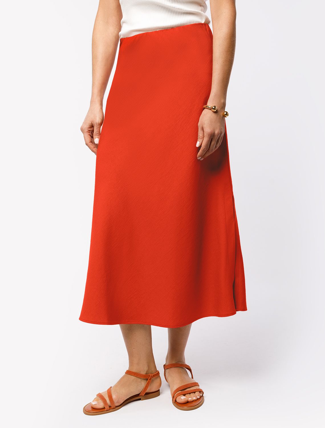 Юбка из плотного лиоцелла скроенная по косой D26.197 терракотовый