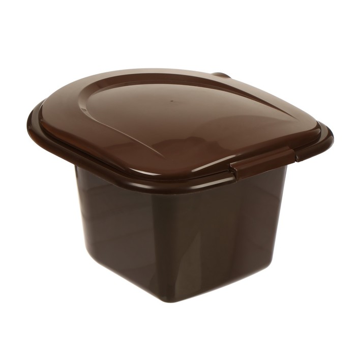 Ведро-туалет, h=20 см, 11 л, коричневое