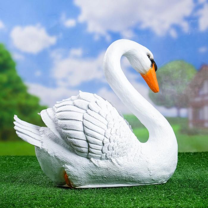 Садовая фигура из полистоуна «Лебедь», 40×37×25 см