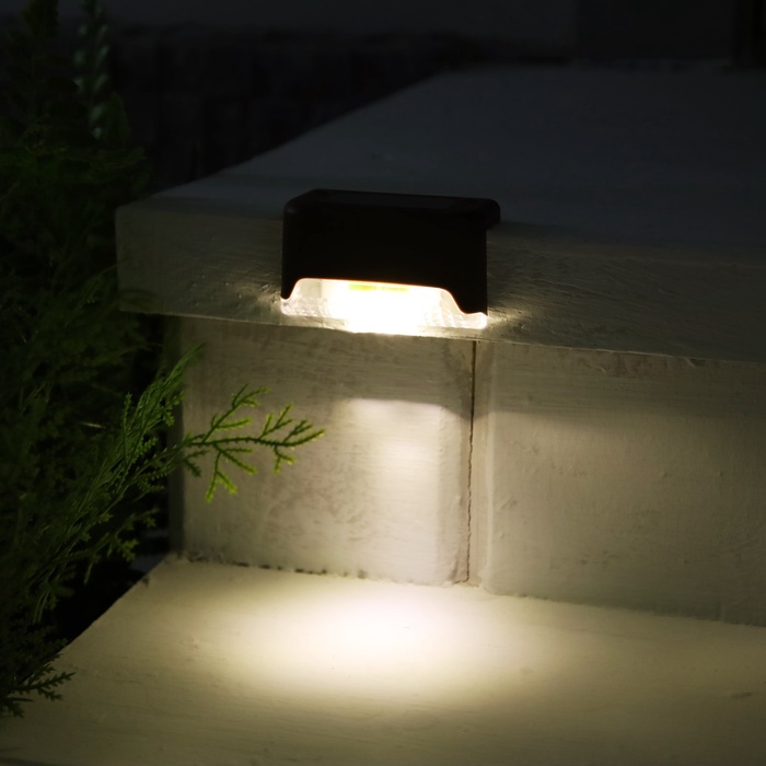 Садовый светильник, уличный, на солнечной батарее, 8×4.5×4.5 см, 1 LED, свечение тёплое белое, коричневый