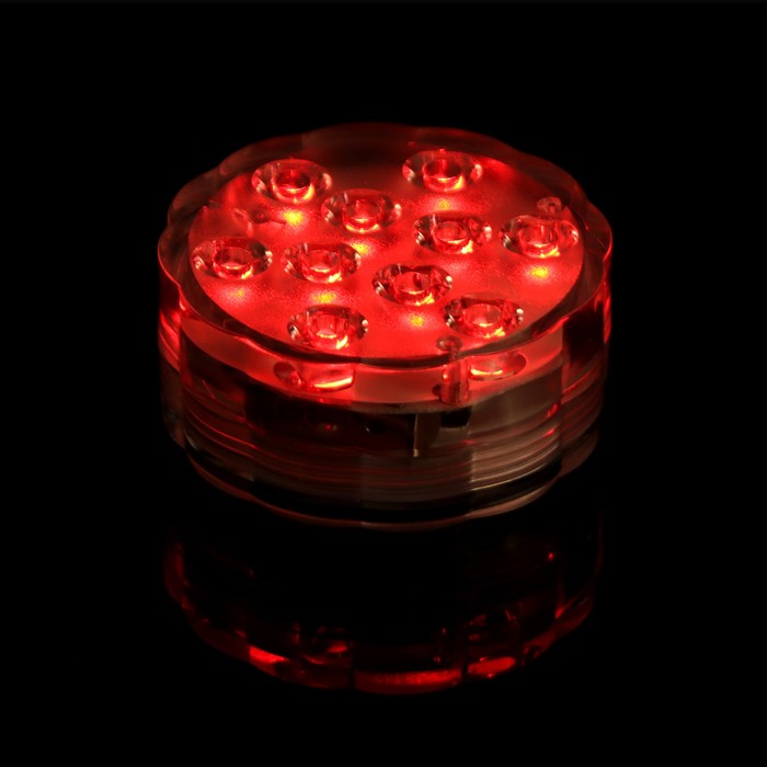 Светильник подводный, 10 LED, 3 Вт, IP68, RGB, от батареек 3хААА (не в компл.)