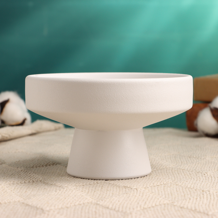 Декоративное кашпо для цветов «Кристофер», 13×13×8 см, керамическое, белое