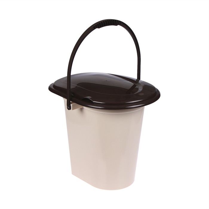 Ведро-туалет, h=40 см, 17 л, съёмный стульчак, бежевое