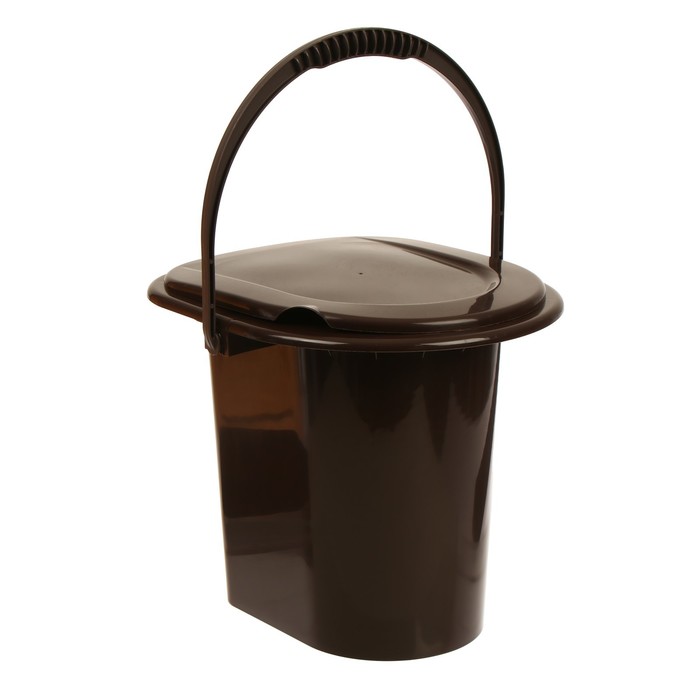 Ведро-туалет, h=40 см, 13 л, со съёмной ручкой, коричневое
