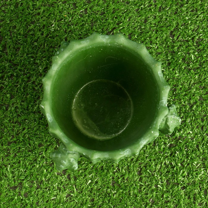 Фигурное кашпо для цветов «Кактус», 400 мл, 13×10.4×9.4 см, керамическое, зелёное, Greengo