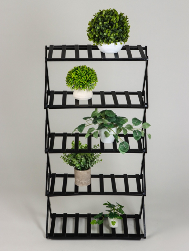 Подставка для цветов Greengo, 5 полок, 50×25×89 см, напольная, бамбук, чёрная