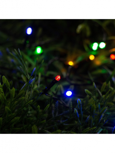 Гирлянда «Нить», 5 м, уличная, IP44, 50 LED, 2 режима, солнечная батарея, тёмная нить, свечение мульти