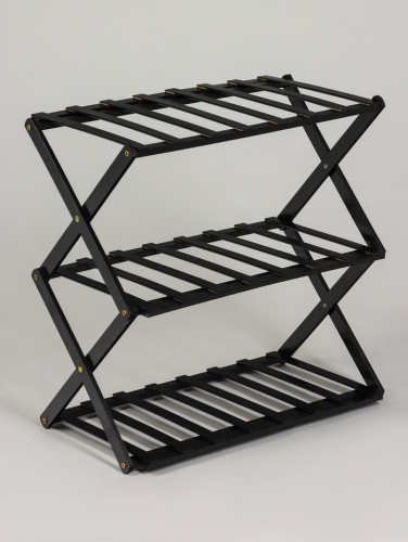 Подставка для цветов Greengo, 3 полки, 50×25×46 см, напольная, бамбук, чёрная