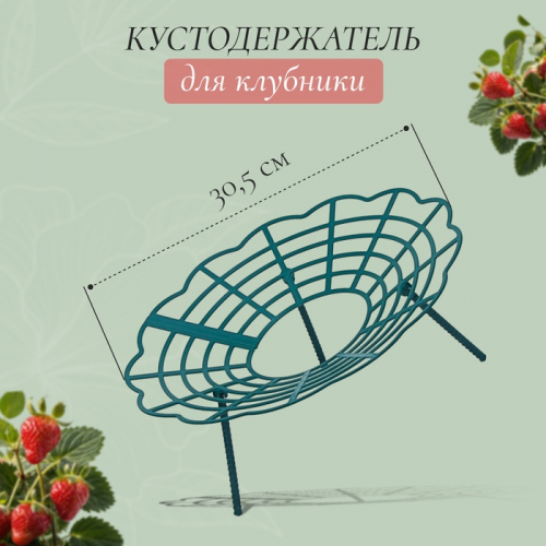 Кустодержатель для клубники, d=30.5 см, пластик, зелёный
