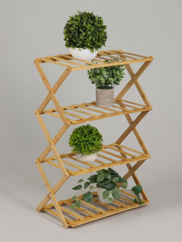 Подставка для цветов Greengo, 4 полки, 50×25×68 см, напольная, бамбук