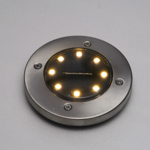 Садовый светильник, уличный, на солнечной батарее, 8 LED, свечение тёплое белое