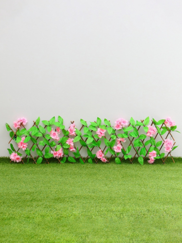 Ограждение декоративное, 35×120 см, «Розовые цветы», Greengo