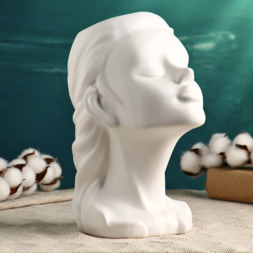 Фигурное кашпо для цветов «Лилит», 2 л, 26×19×15 см, керамика, белое