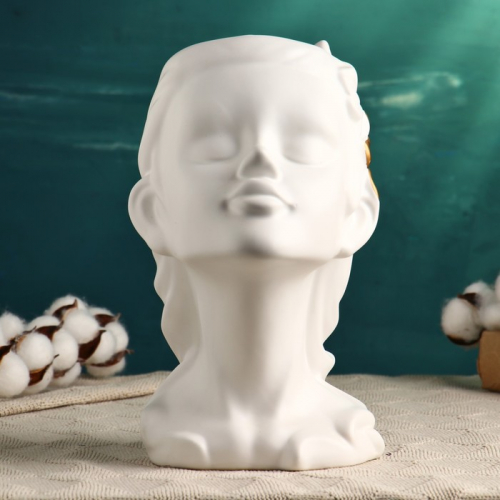 Фигурное кашпо для цветов «Лилит», 2 л, 26×19×15 см, керамика, белое