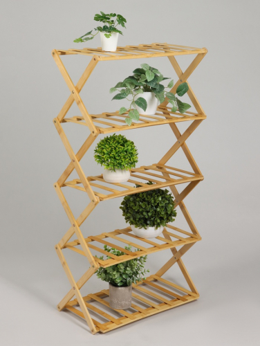 Подставка для цветов Greengo, 5 полок, 50×25×89 см, напольная, бамбук