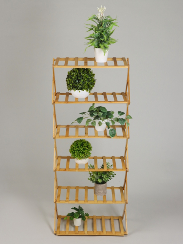 Подставка для цветов Greengo, 6 полок, 50×25×110 см, напольная, бамбук