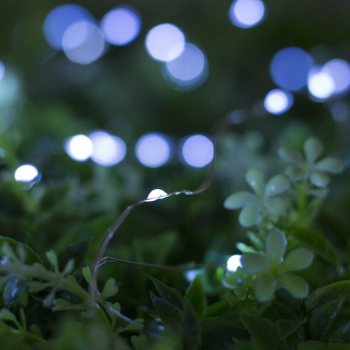 Гирлянда «Нить», 20 м, уличная, IP44, 200 LED, 2 режима, солнечная батарея, серебристая нить, свечение белое