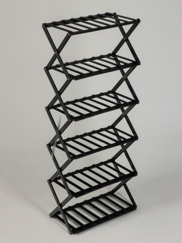 Подставка для цветов Greengo, 6 полок, 50×25×110 см, напольная, бамбук, чёрная