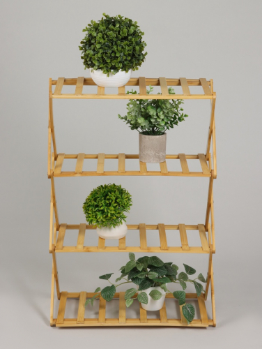 Подставка для цветов Greengo, 4 полки, 50×25×68 см, напольная, бамбук