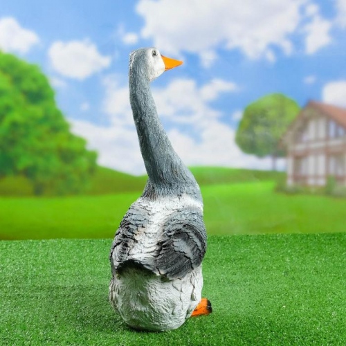 Садовая фигура из полистоуна «Гусь с длинной шеей», 46×27×16 см