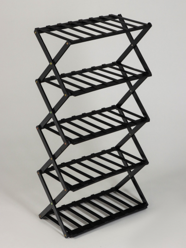 Подставка для цветов Greengo, 5 полок, 50×25×89 см, напольная, бамбук, чёрная