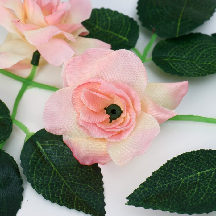 Лиана искусственная «Лист с розами», 1.9 м, (цена за 1 шт. фасовка 5 шт.), МИКС