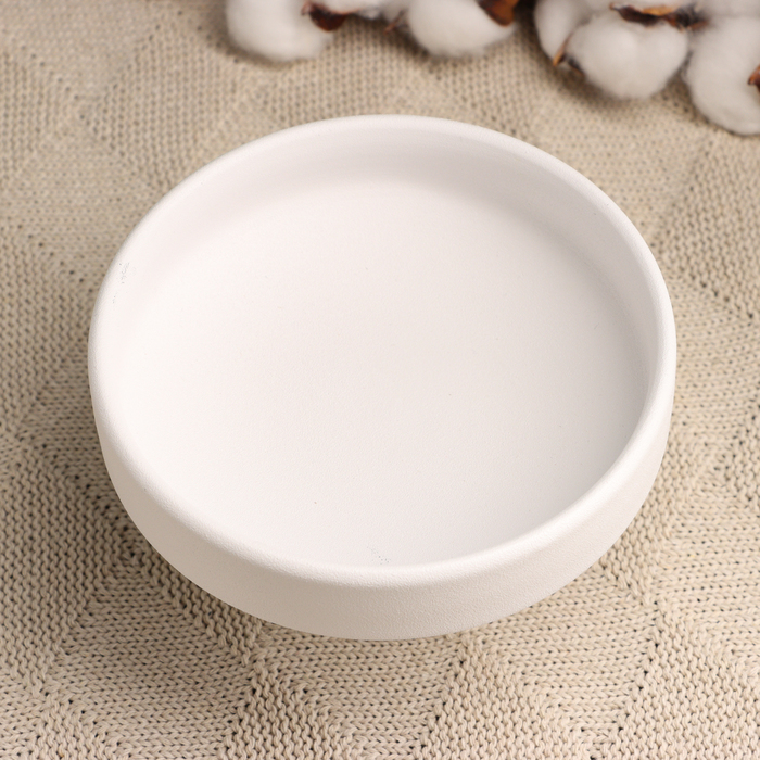 Декоративное кашпо для цветов «Кристофер», 13×13×8 см, керамическое, белое